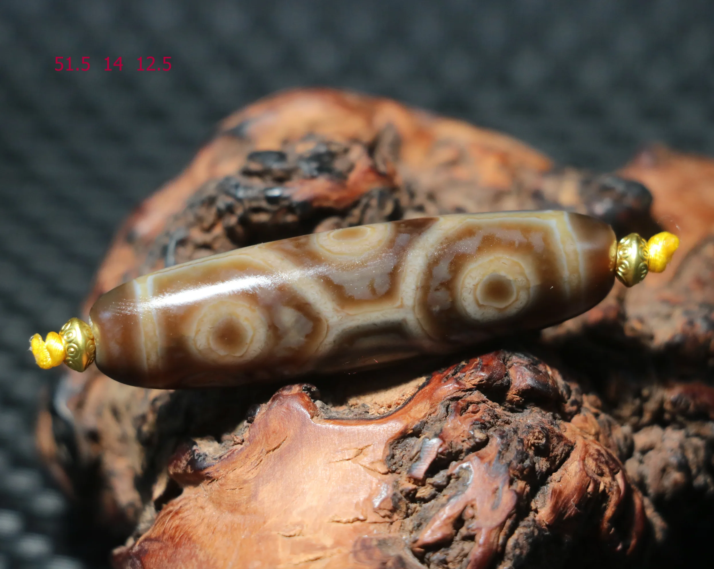 

UPD25211A52 Power Energy Tibetan old Agate Patina 6 Eyed Longevity dZi Bead Amulet Pendant Top B&G Gem Amulet Treasure Jewelry