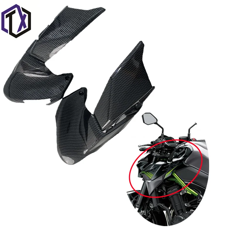 

Motorcycle carbon fiber Gas Tank Side Trim Cover Panel Fairing Cowl kit for Kawasaki Z900 ZR900 ABS 2020，2021，2022