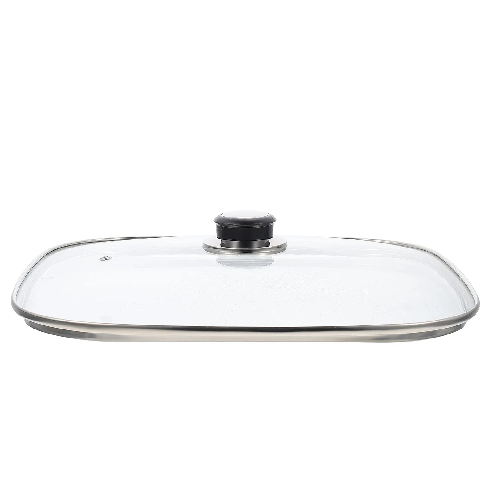 Visible Cooking Glass Pot Lid with Hole Heat-Resistant Toughened Material Comfortable Handle Engineering Design