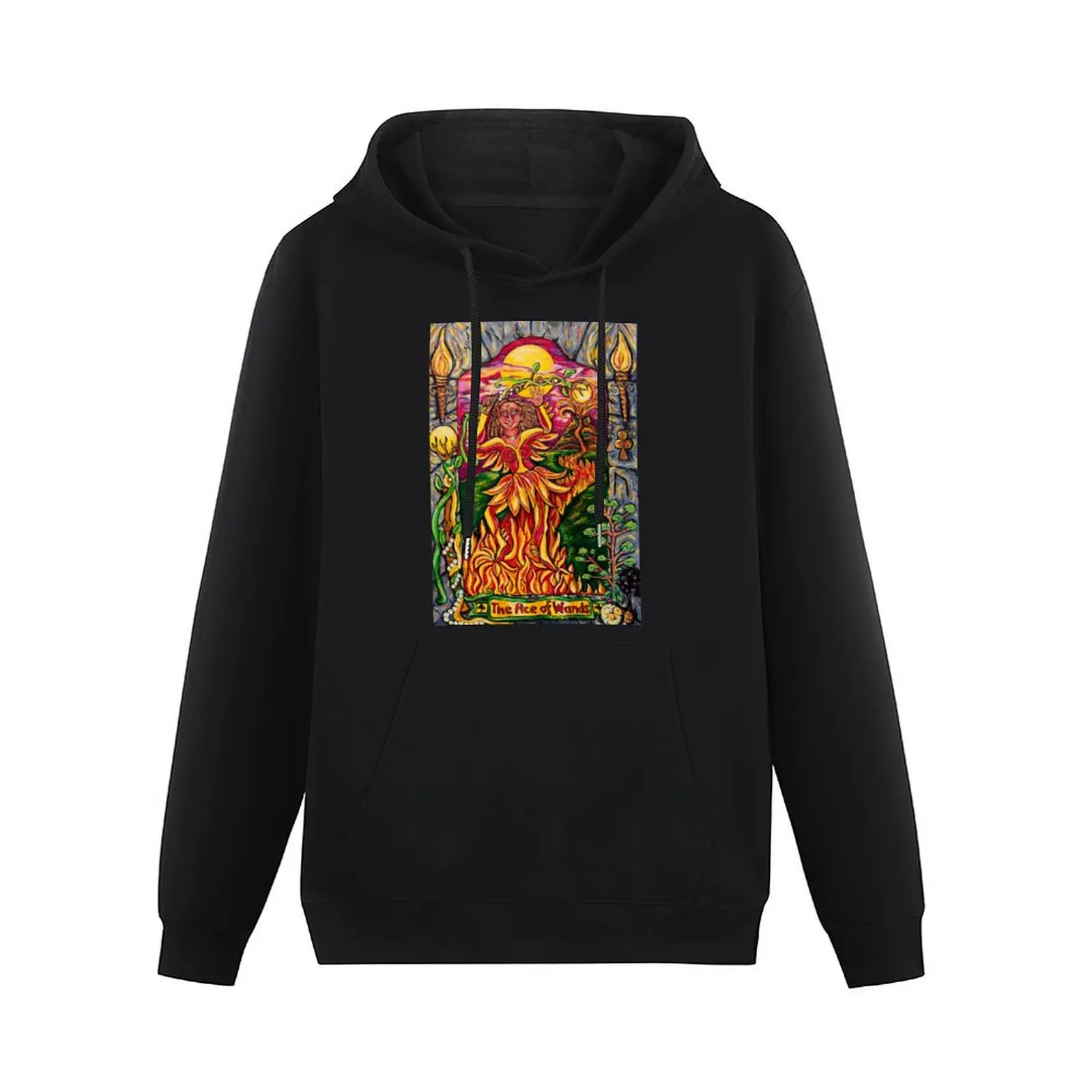 Ace of Wands Pullover Hoodie mens clothing blouse aesthetic clothing graphic t shirts men hoody