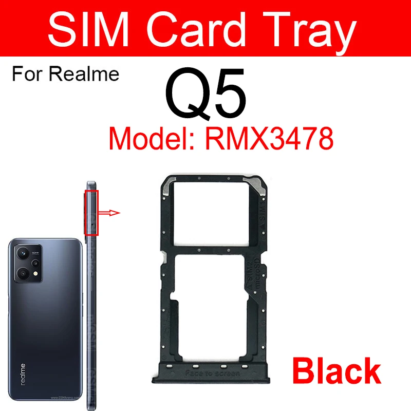 SIM-Kartenfach für Realme Q5 Q5 Pro, SIM-Kartensteckplatz, Adapter, Halter, Teile