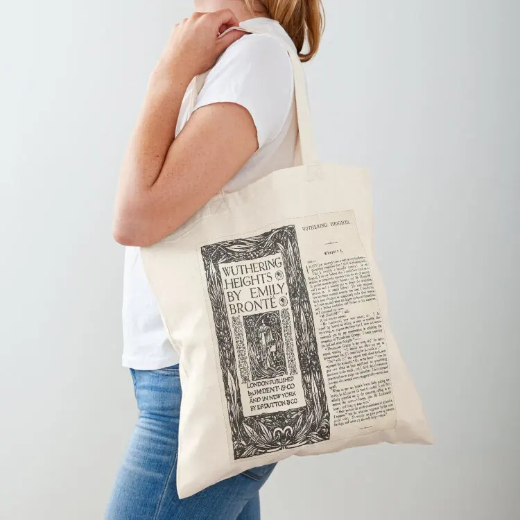 Wuthering Heights Pages Black - London Published Edition Tote Bag Custom bag canvas tote bag shopping logo