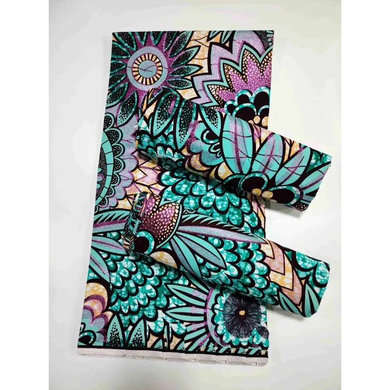 

African Real Wax Fabric 3Pcs Set Premium Cotton Vibrant Ankara Prints Nigerian Soft Pagne Shiny Materials For Sewing Dress