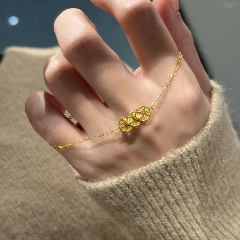 جديد النمط العرقي الصيني خمسة الأباطرة المال الذهب سوار عملة رائعة المرأة المتخصصة تصميم الشعور عالية الإضاءة الفاخرة الشعور يهودي #1