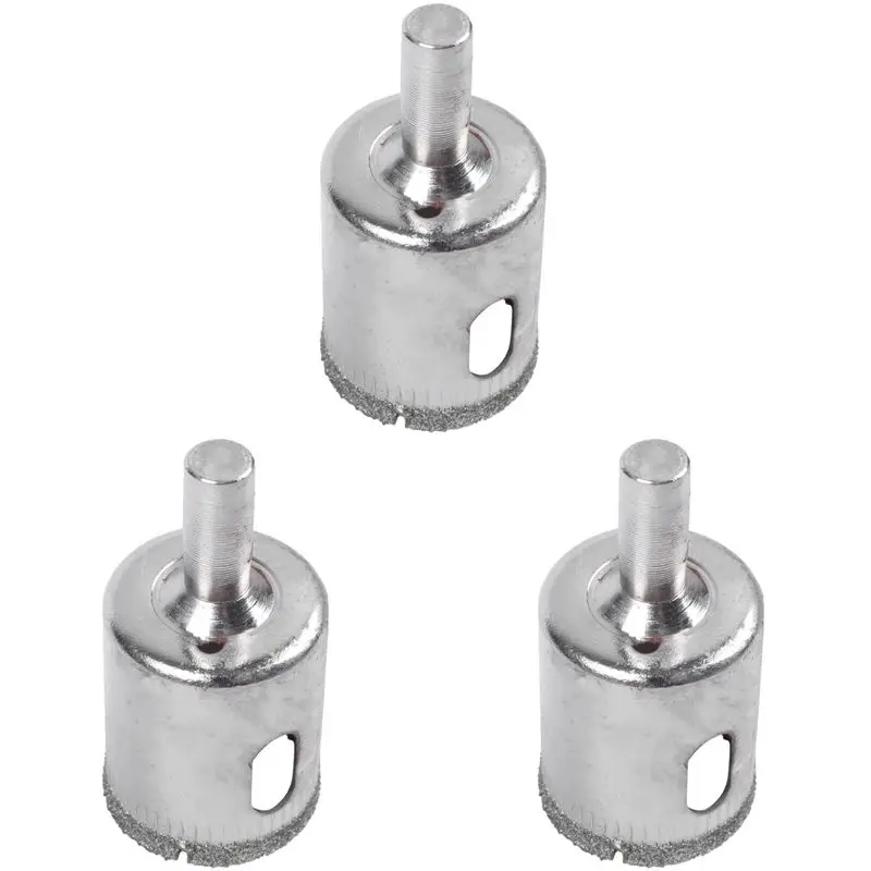 

A98E-3Pcs 25Mm Glass Tile Hole Saw Drill Bit Cutter