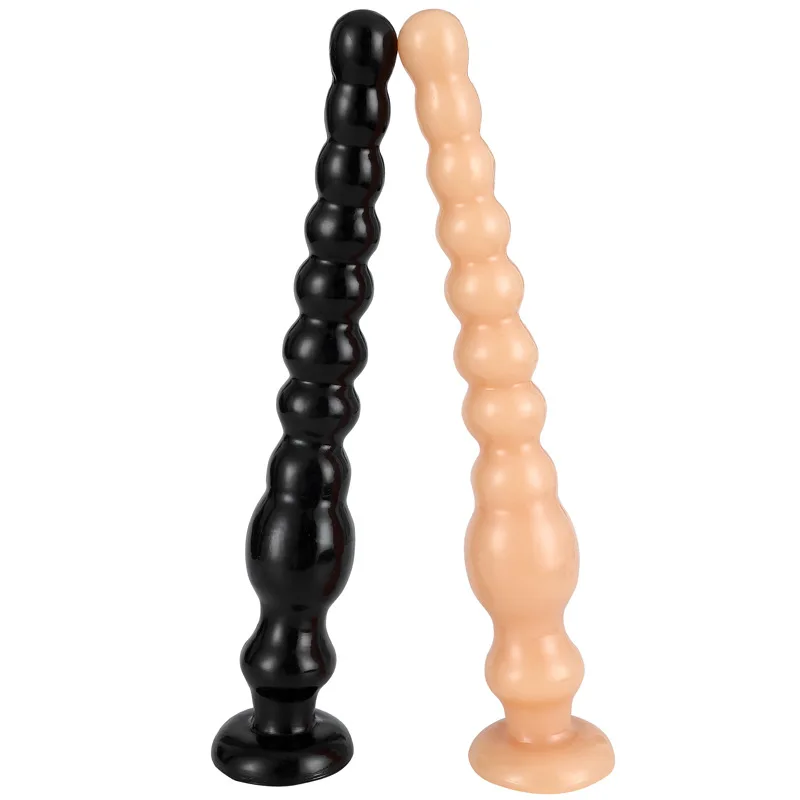 Extra long anal plug with suction cup gourd bead plug prostate massager, adult anal vaginal masturbation stimulation sex toy