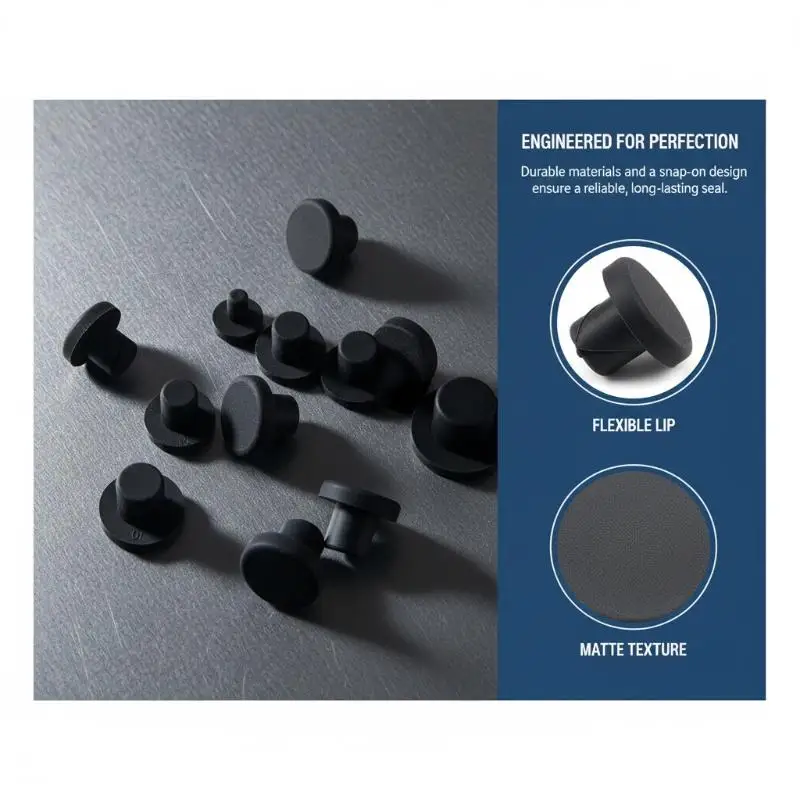Solid Rubber Hole Plugs 10Pcs 3-12mm Universal Size Heat Resistant Caps for Cars Boats Equipment Sealing