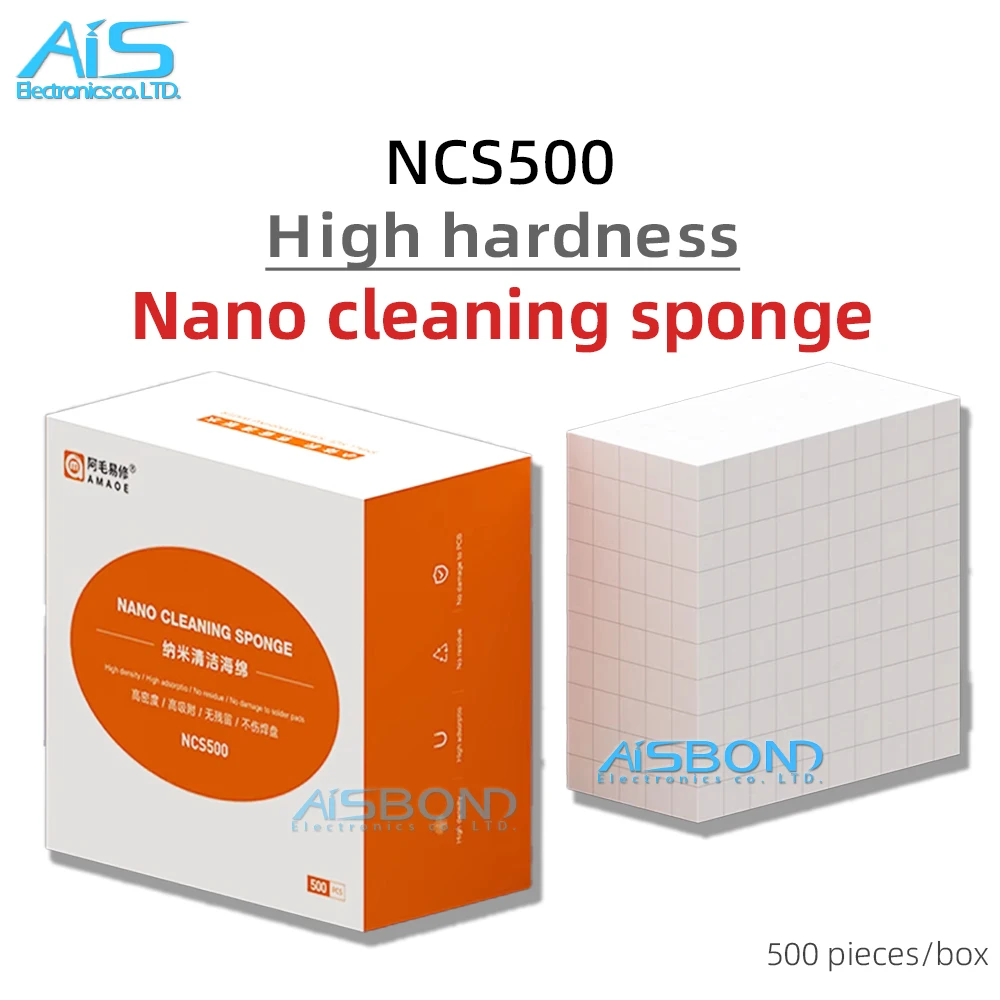 500Pcs/Box NCS500 Nano Cleaning Sponge Phone Repair PCB Motherboard CPU Chip Screen Multi Functional Pad Wiping Sponge