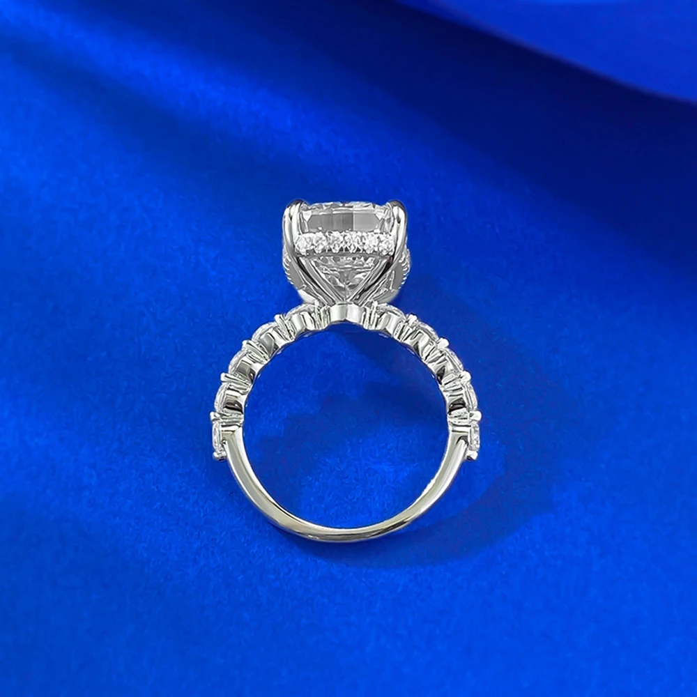 925 Silver Lab Sapphire Wedding Ring 10x14mm