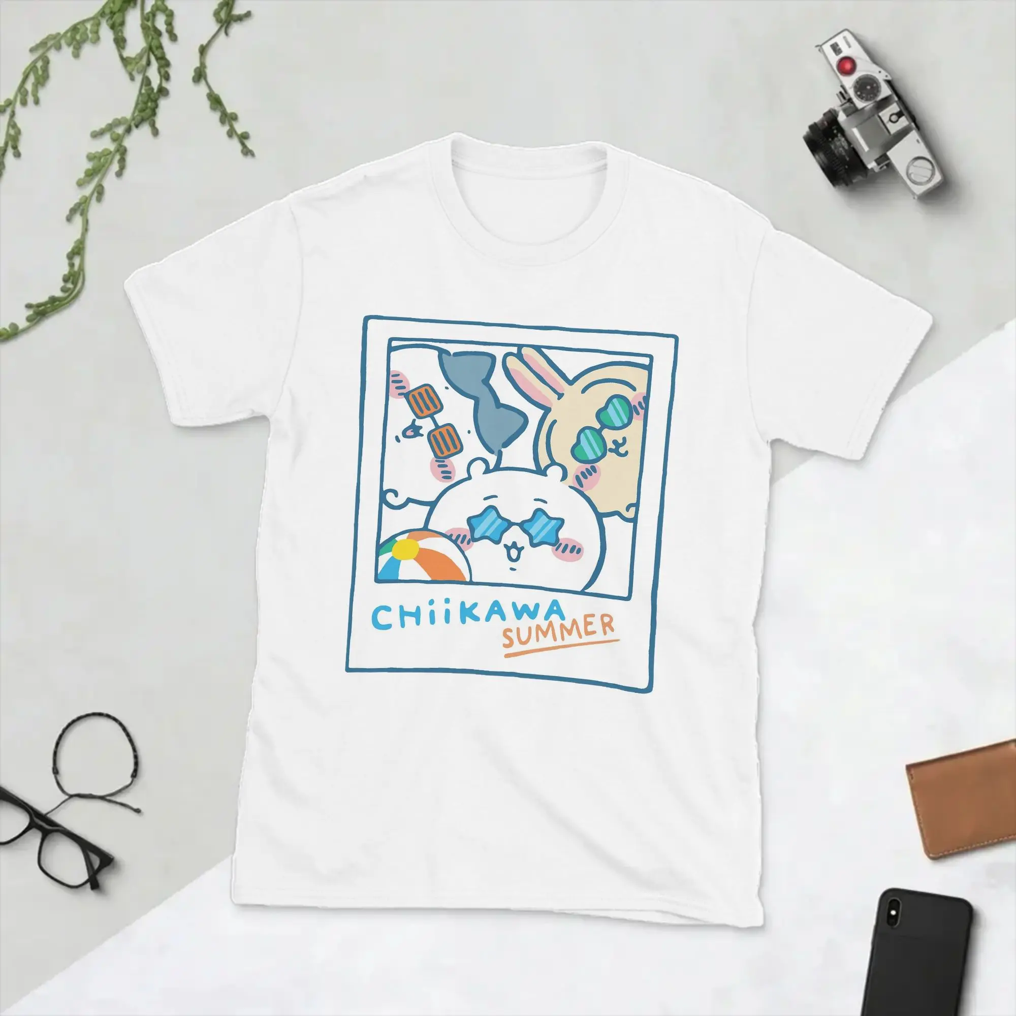 Men Chiikawas Summertime T Shirts Cotton Clothing Novelty Men Women and Kids Short Sleeve O Neck Tee Shirt Printed T-Shirts