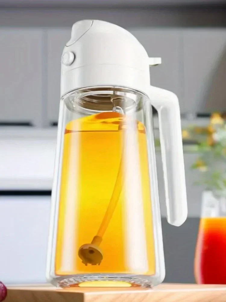 Bouteille distributrice d'huile d'olive 2 en 1, avec fonction de pulvérisation et de versement, pulvérisateur d'huile en verre pour la cuisine, barbecue, cuisson de salade, 1 à 4 pièces