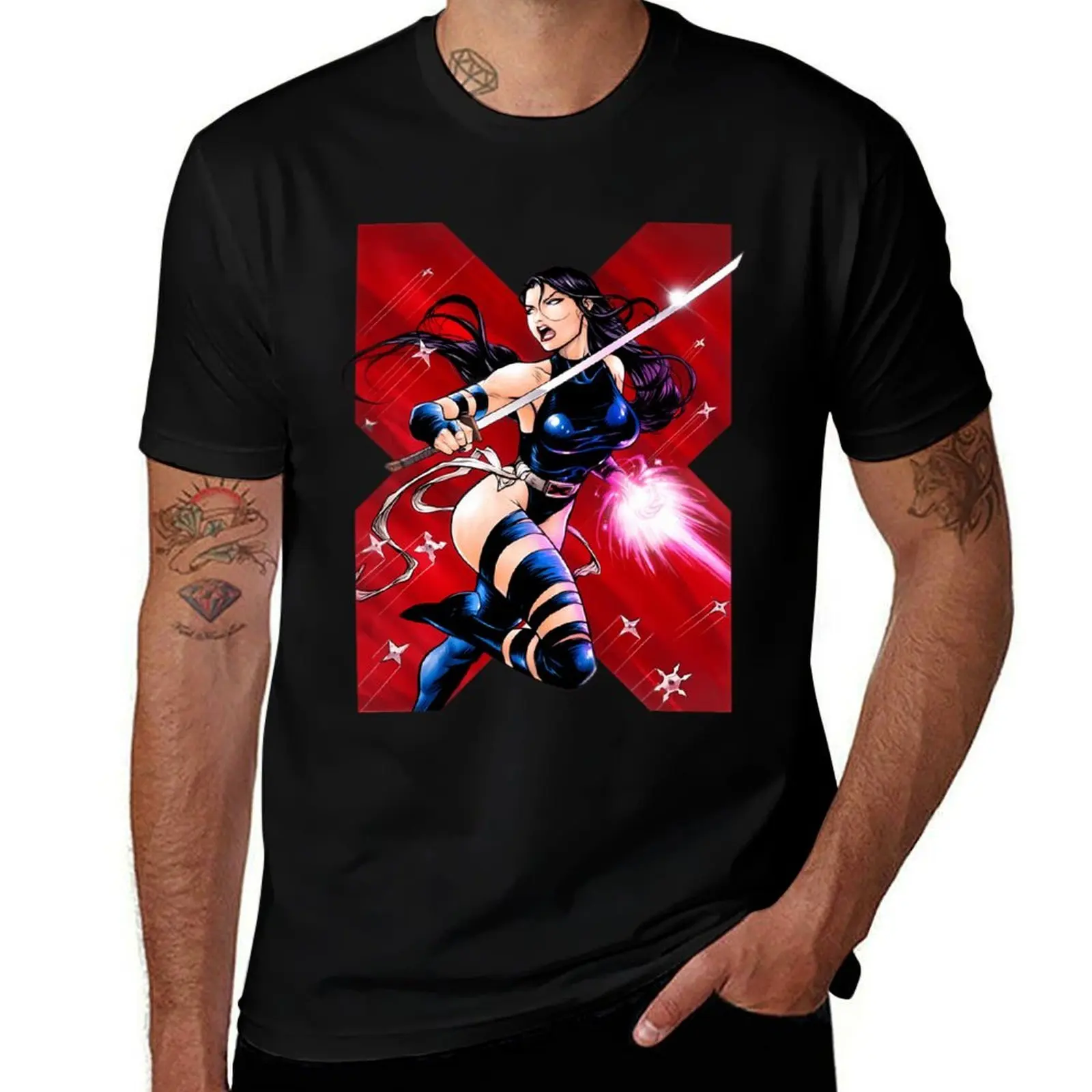 

Psylocke T-Shirt Basic Solid Color Casual Tee Shirt