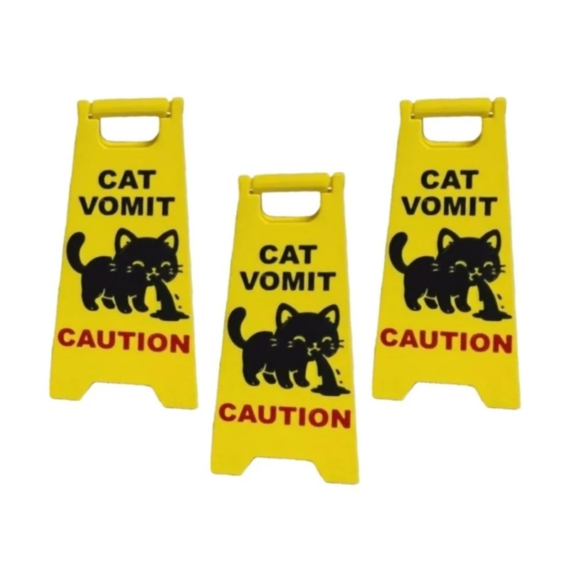  Funny Cats Vomit Caution Sign Humorous Desk Sign Gift for Cats Lover Cats Themed Home Office Decors Cats Vomits Warning Sign