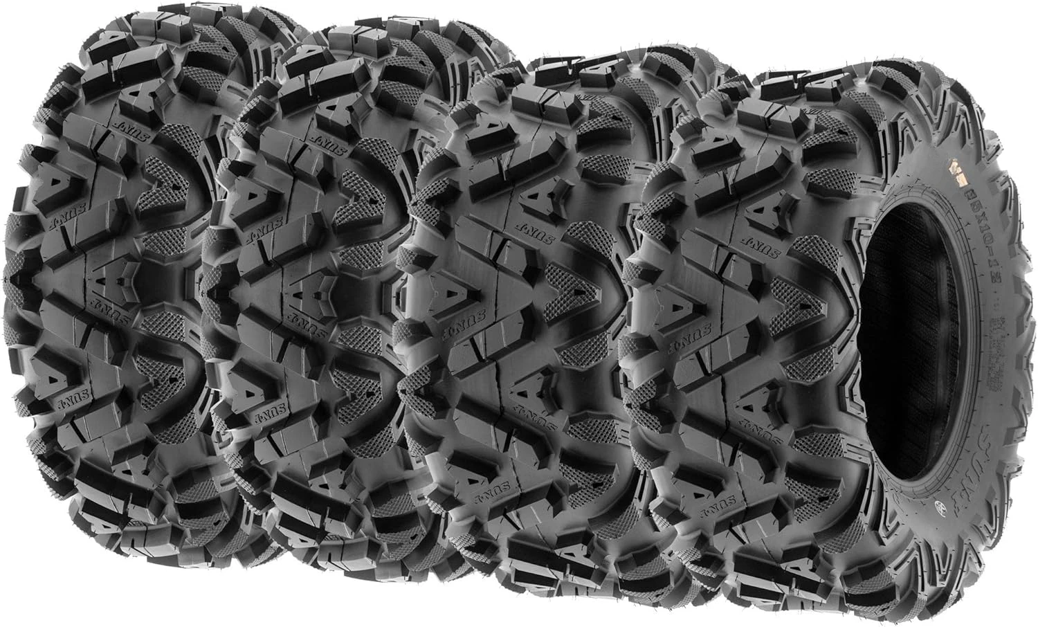 4er-Set Power.I ATV UTV All-Terrain-Reifen 25x8-12 vorne und 25x10-12 hinten, 6 PR, Tubeless A033
