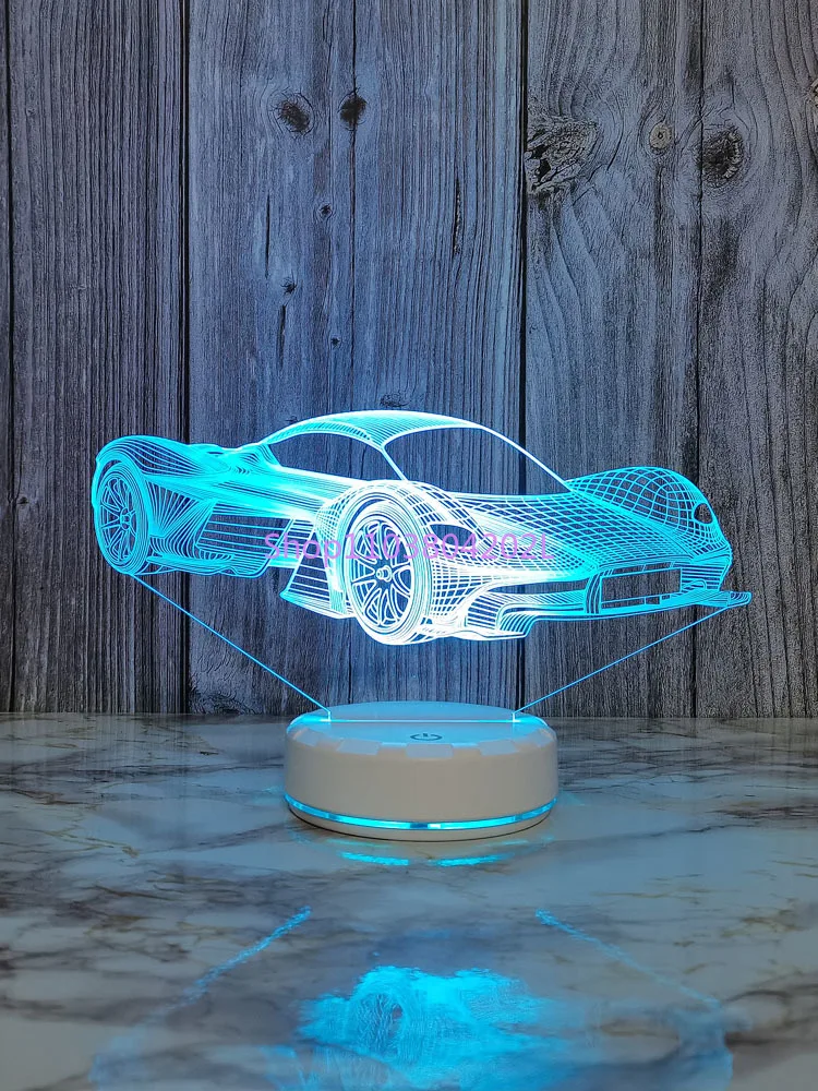 Sports Car Seven-Color Night Light Bedroom Bedside Lamp Computer Table Decoration Table Lamp Bar E-Sports Room KTVAmbience Light