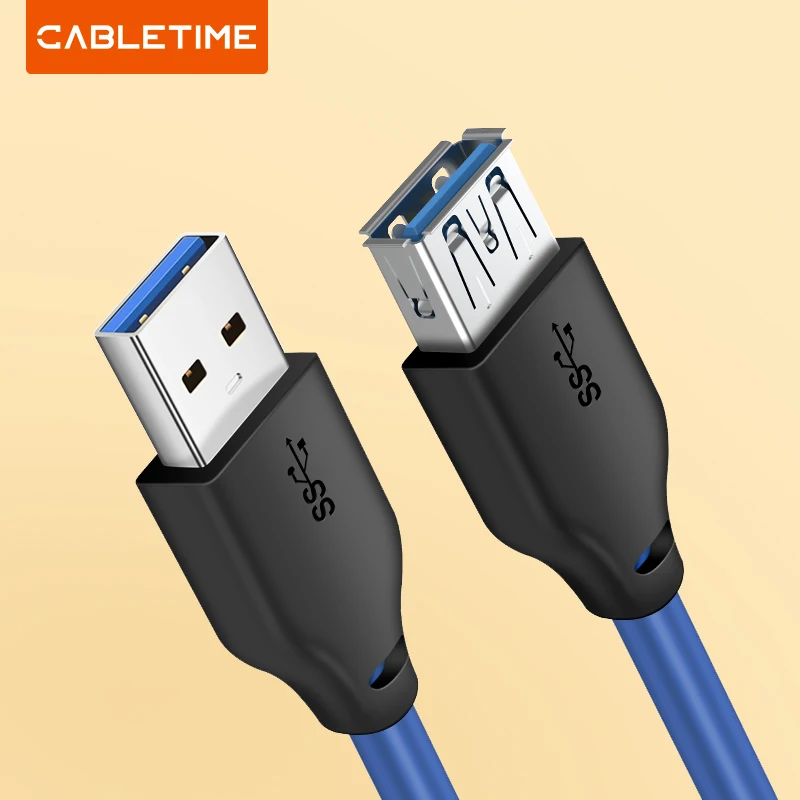 CABLETIME USB3.0 Cable M/F Extension Cable Gen1 5Gbps for Laptop X Box Macbook USB Extender Data Cord USB Adapter C272