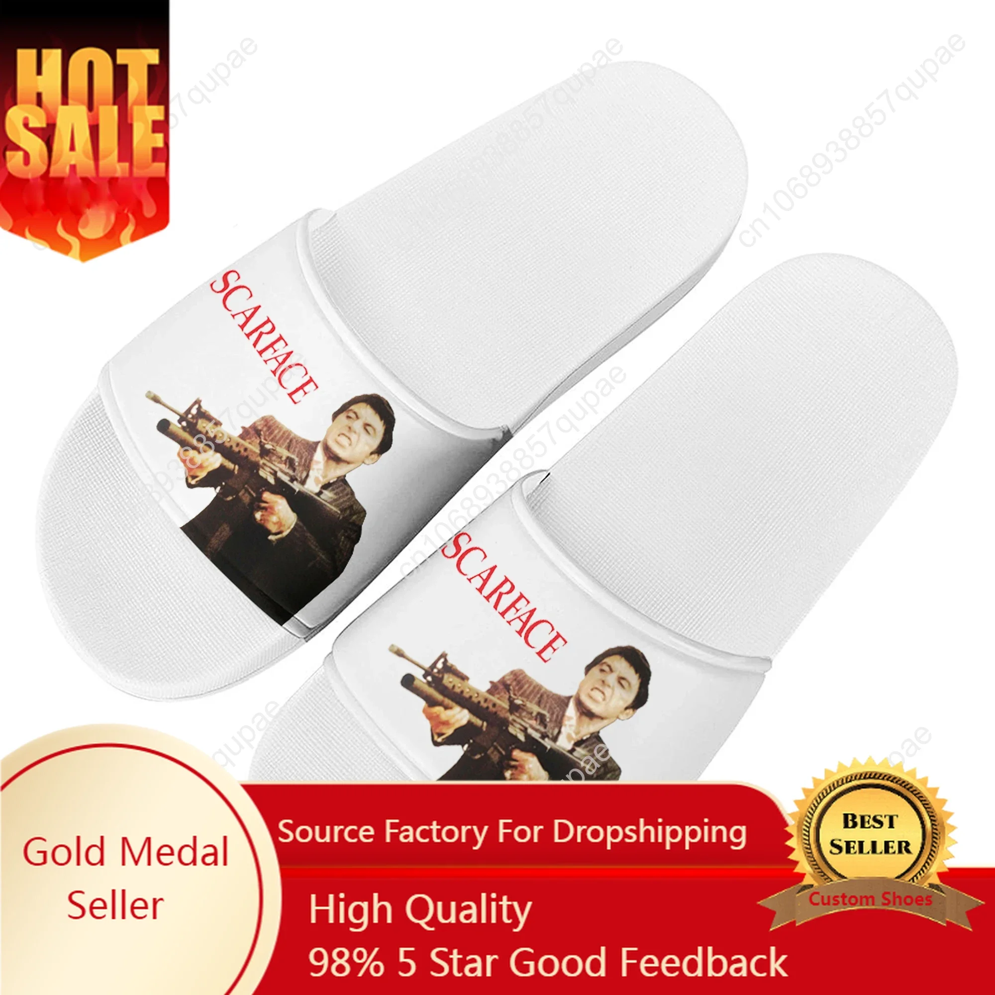 

Scarface Slippers Home Water Shoes Hot Movie Tony Montana Al Pacino Men Women Teenagers Beach Pool Sandals Custom Summer Slipper