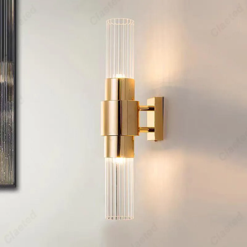 European Modern Minimalist LED Glass Wall Lamp Hotel Room Living Room Corridor Bedroom Bedside Decorative Lighting Lamps
