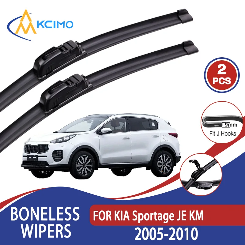 

For KIA Sportage JE KM 2005-2010 Car Wiper U-type Soft Rubber Boneless Wiper HD Quiet Durable Automotive Wiper 24"+16"