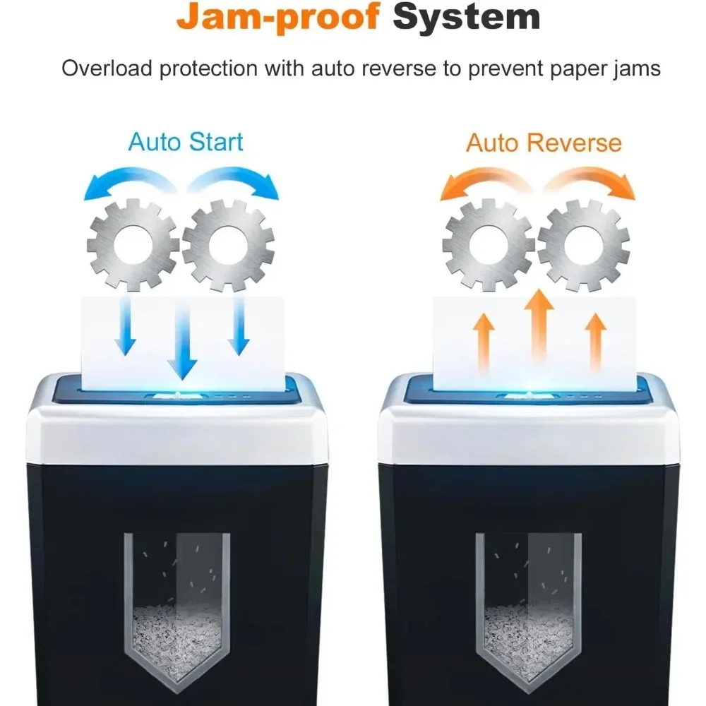 5 Gal Uittrekbak 40 Minuten Zware Shredder Voor Thuiskantoor, Crosscut Shreder Met Anti-Jam Systeem En P-4 Hoge Beveiliging In De VS