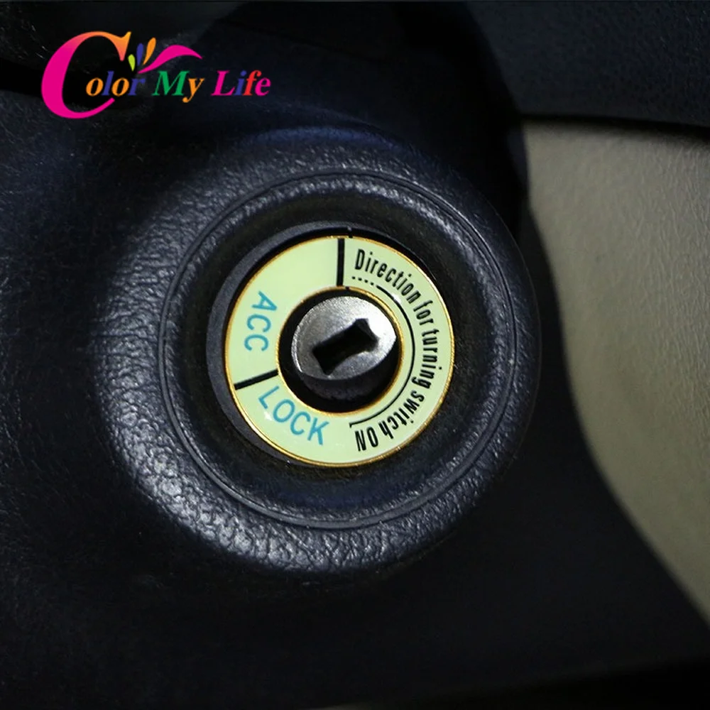 Color My Life Aluminium Alloy Car Ignition Key Ring Cover Decorative Trim Sticker for Peugeot 2008 308 301 307 408 508 407 3008