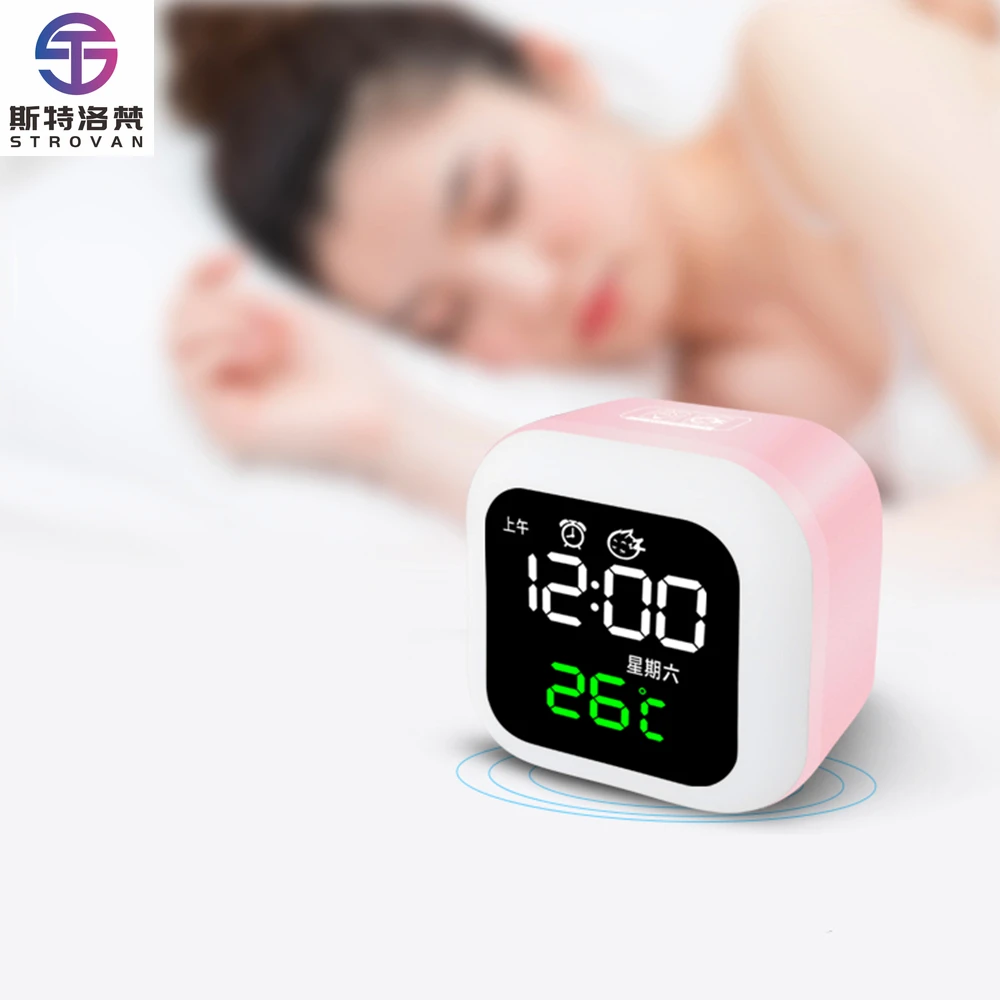 

Intelligence Voice Control Electronic LED Digital Luminous Small Alarm Clock USB Plug-in Bedside 2023 Creative Mirror Desk Clock