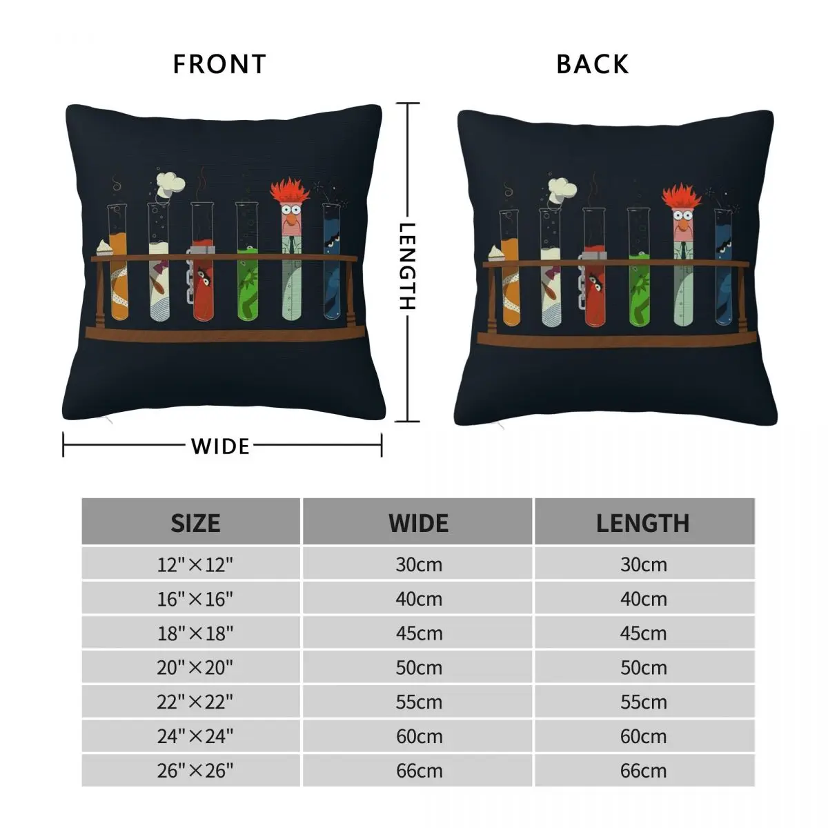 Muppet Science Chemistry Square Pillowcase Pillow Cover Polyester Cushion Decor Comfort Throw Pillow for Home Sofa