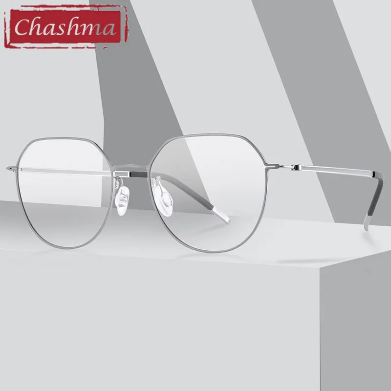 

Chashma Top Quality Glasses Pure Titanium Round Men Design Prescription Eyeglasses Optical Lens Ultra Light Frames Female