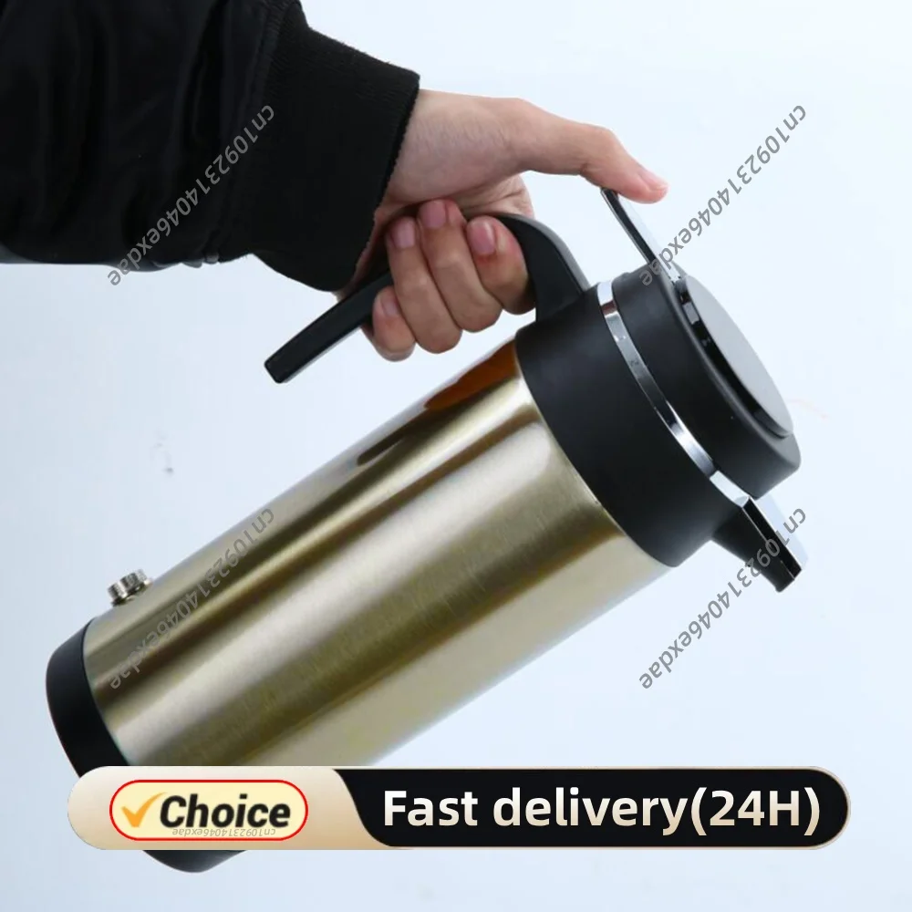 1200 ML Car Truck Water Heater Car Hot Kettle Leak-Proof Design 12/24 V Tea Coffee Kettle 120/240 W Fast Boiling for Travel Home