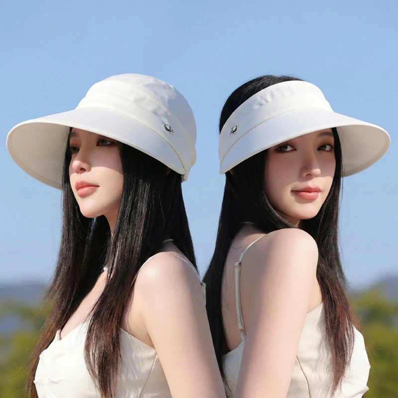 Sonnenhut für Damen: Modischer, faltbarer UV-Schutz-Strandhut mit breiter Krempe im koreanischen Stil für den Sommerurlaub