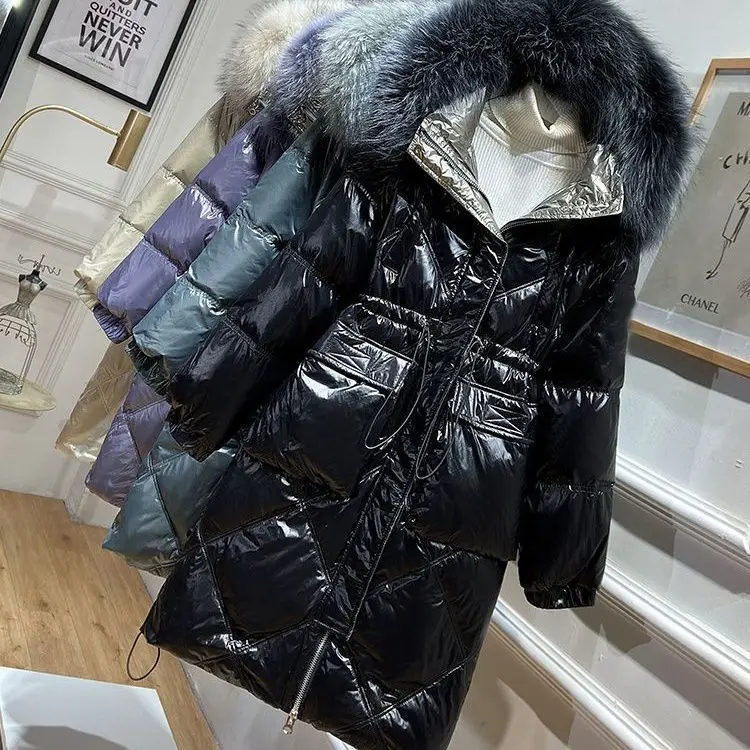 Winter New Women's Down Jacket Loose Commuter Hooded Strap Waterproof Oversized Down Jacket