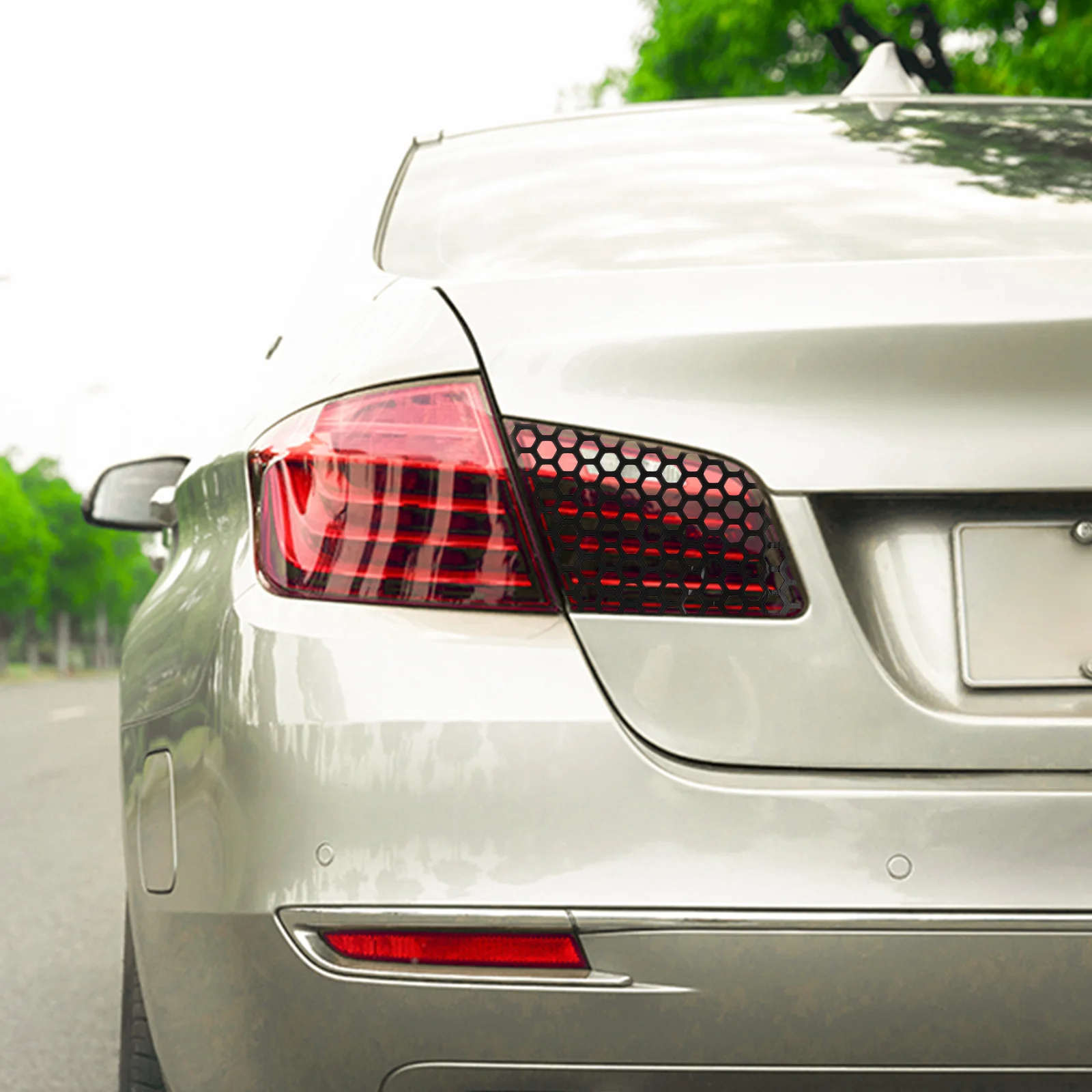 

Tail Light Sticker Honeycomb Design Car Rear Lamp Decoration Waterproof Pvc Stickers For Exterior Auto Decor