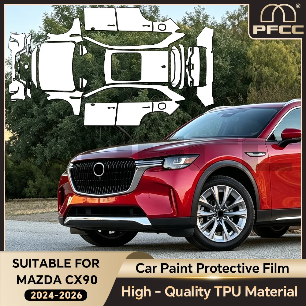 

For Mazda CX-90 CX90 2024-2026 Car Paint Protection Film Anti-scratch Pre-cut TPU PPF Clear Bra Resistant Kit Repairable Cover