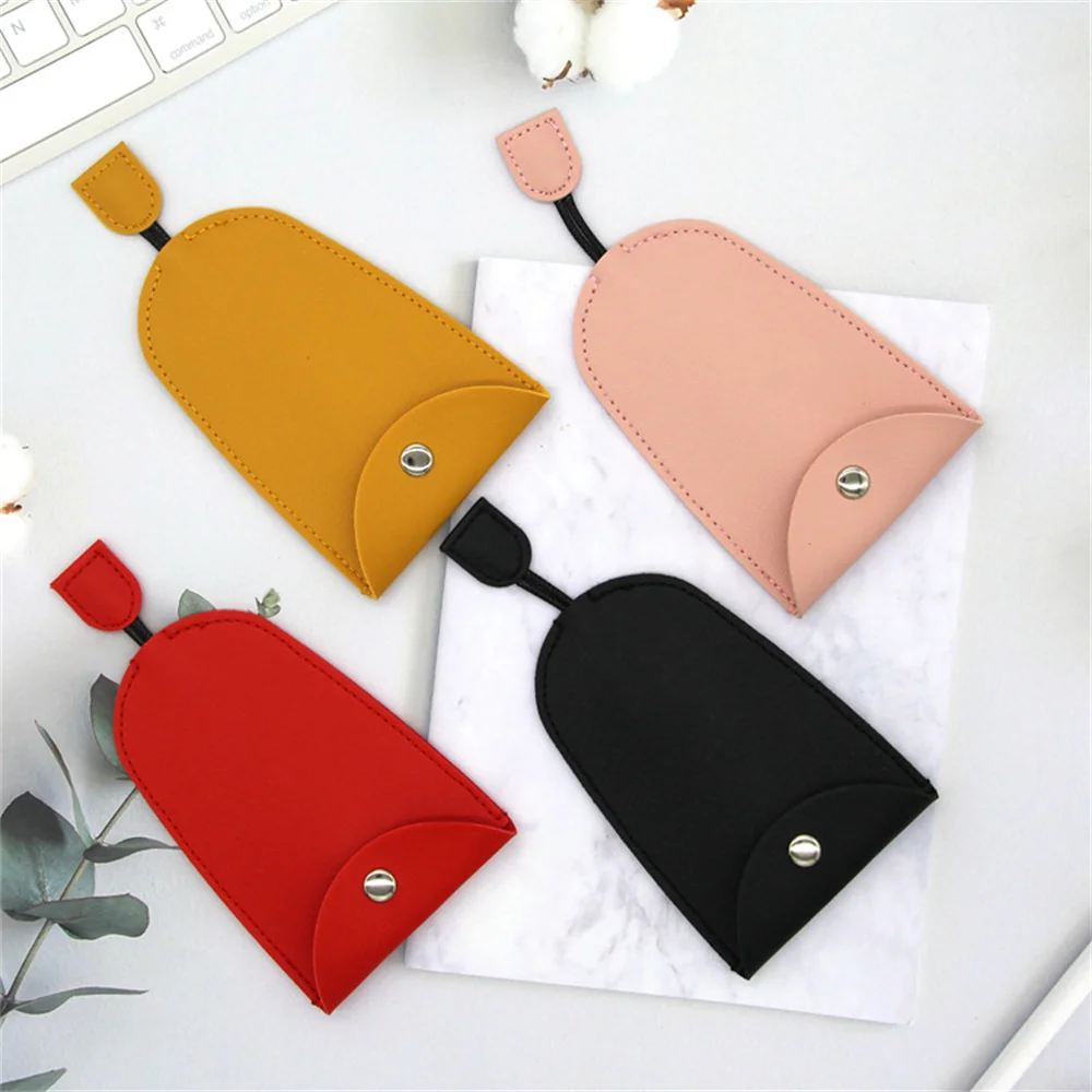 Solid Color Key Protector Car Key Holder Leather Key Bag Portable Household Lock Universal Bag Cute Key Bag Cover Key Organizer