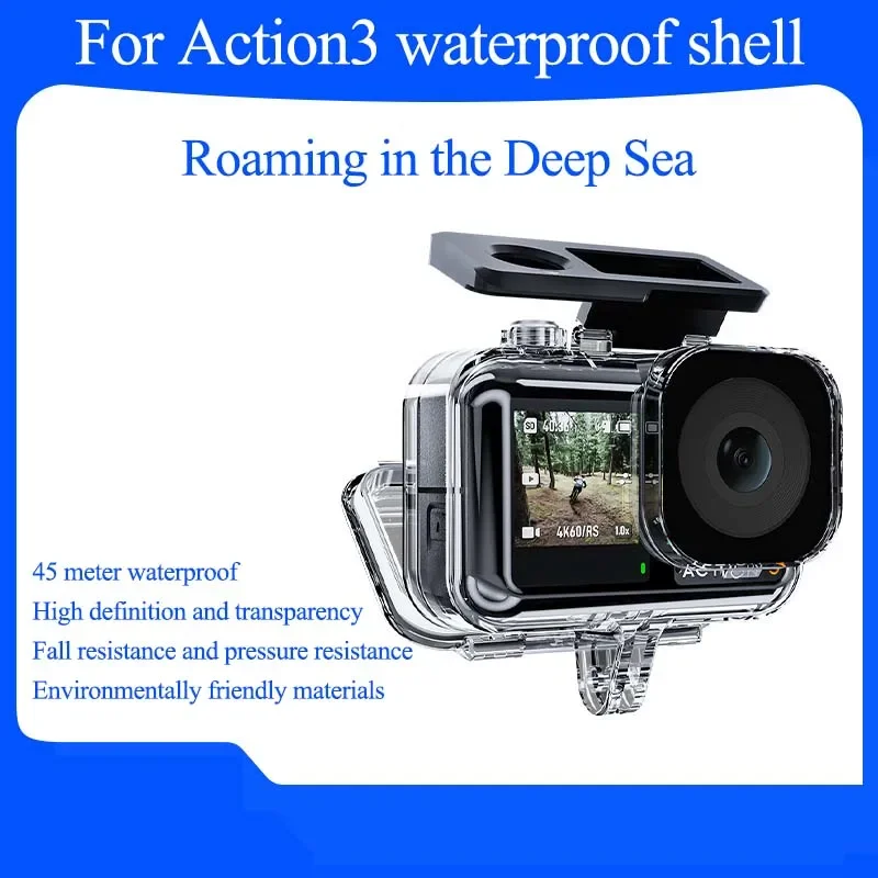 Sports Camera Waterproof Shell Housing Diving Protective Shell Hard Shell For DJI Osmo Action3  Anti Drop Compression Resistant