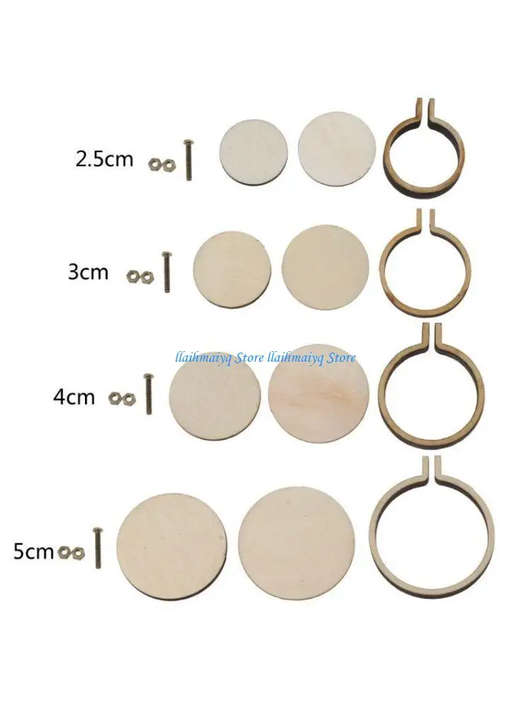 573B DIY Wooden for Cross Hoop Mini Ring Embroidery Circle Sewing Frame