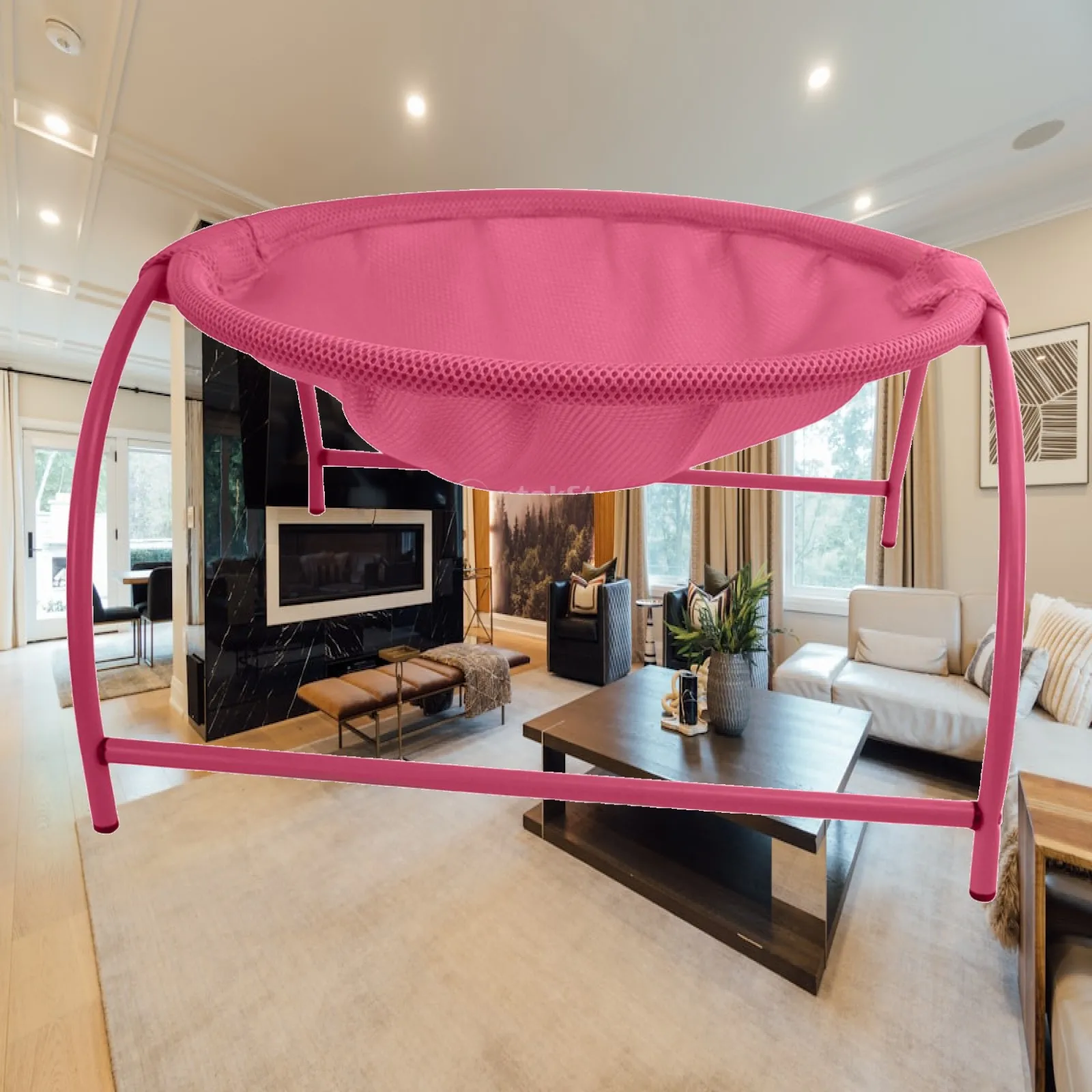 Pet Bed Comfortable Cat Bed with Metal Stand Pet Furniture Suspended for Cats, Indoor, Living Room