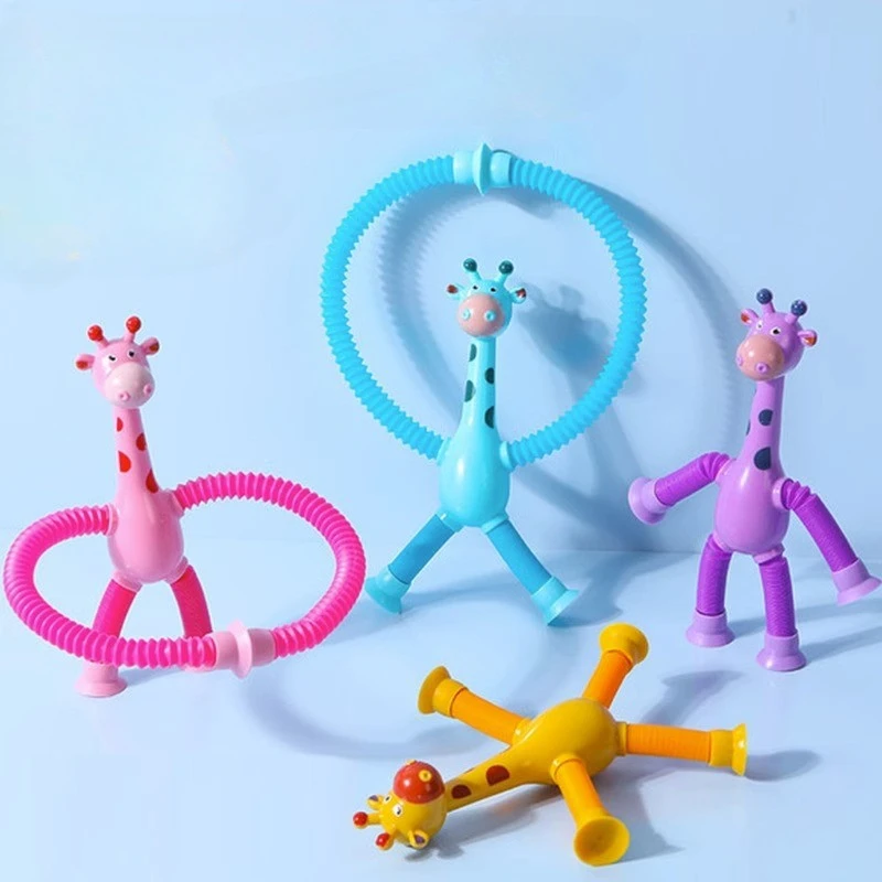 

Children Suction Cup Toys Pop Tubes Stress Relief Telescopic Giraffe Fidget Toys Sensory Bellows Toys Anti-stress Squeeze Toy