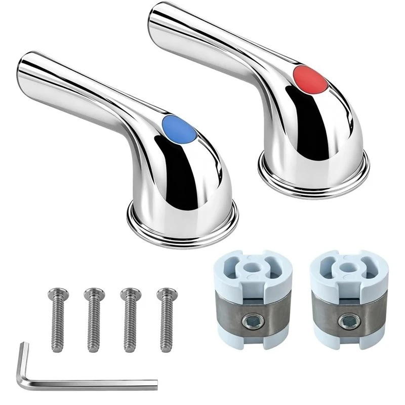 For Danco 80023 Shower Faucet Chrome Finish Replacement Handle, Hot And Cold Lever Included Adapters-A21R