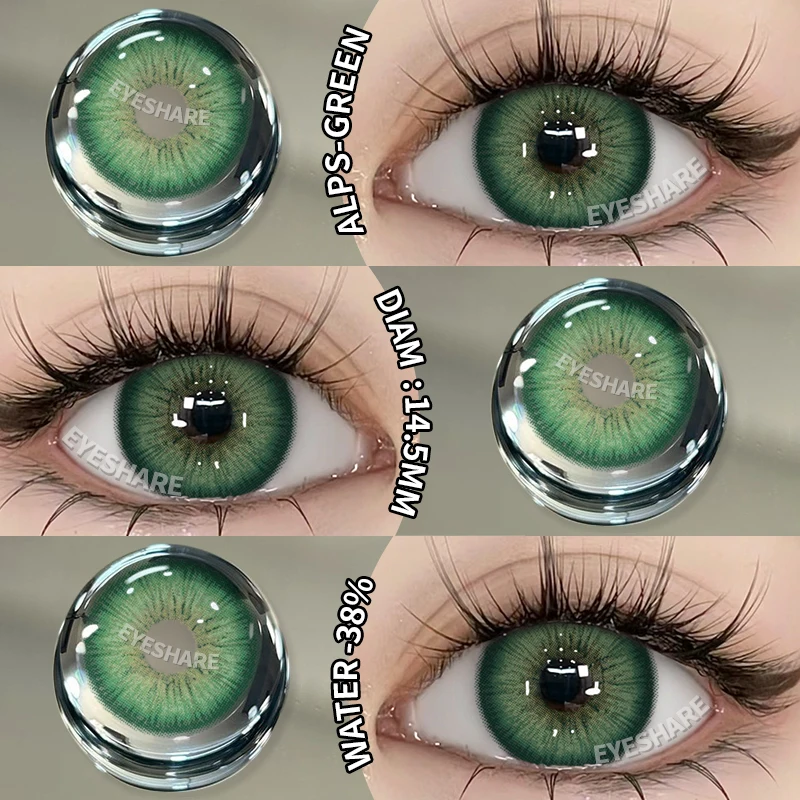 EYESHARE New Lenses 1pair Colored Contact Lenses for Eyes Green Contacts Lenses Fashion Blue Eyes Lenses Yearly Gray Contacts