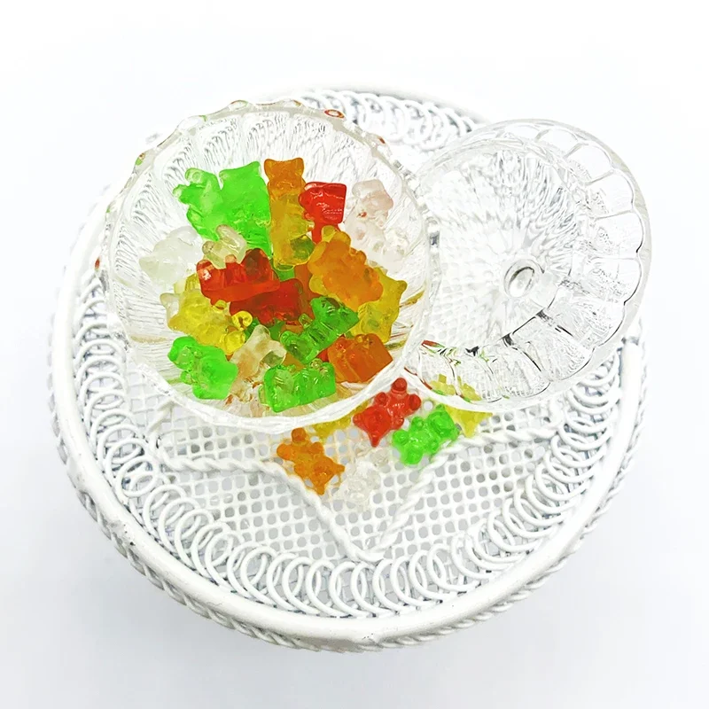 20 piezas Mini oso colorido de resina, manualidades DIY, adornos de Color de resina plana plana, decoración de dulces para casa de muñecas, parche de carcasa de teléfono