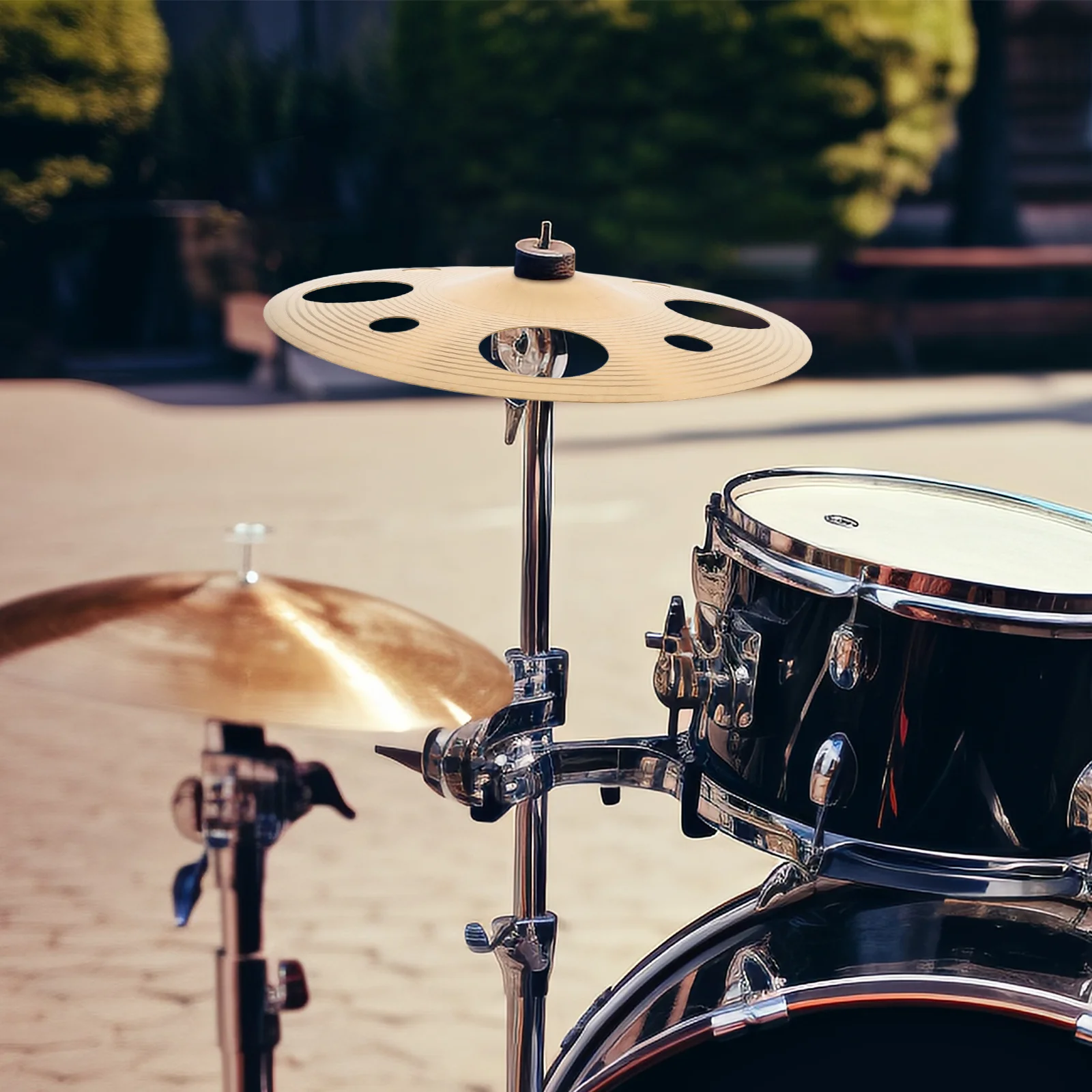 

Perforated 10 Inch Alloy Drum Cymbal Lightweight Stage Performance Metal Handheld Cymbals Splash Cymbal Enhanced Sound