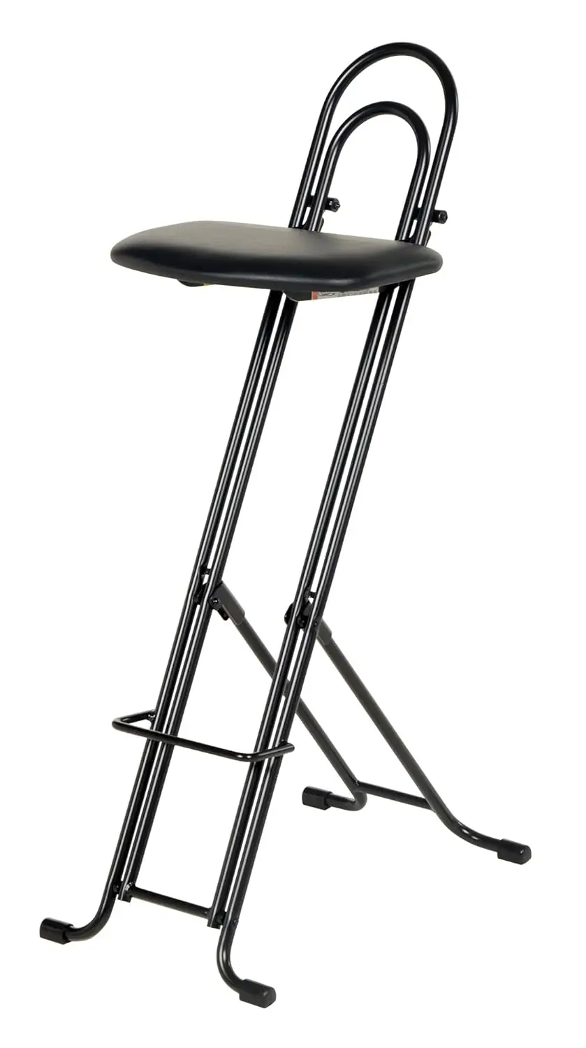 Chaises de travail ergonomiques en hauteur d'acier CPRO-800LP 18,5 po. à 35 po. 220 lb. Capacité Noir