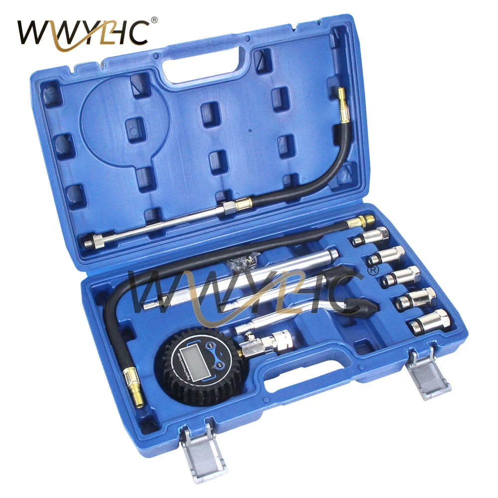 Compression Tester Tool Screen Four Unites Gauge Car Compression Testing Gauge Set With Portable Box Four Unites Testing Kit