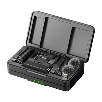 Ulanzi A100 Wireless Lavalier Microphone Professional 20M Audio Video Voice Recording Microphone for iPhone 15 Android Phone Camera PC