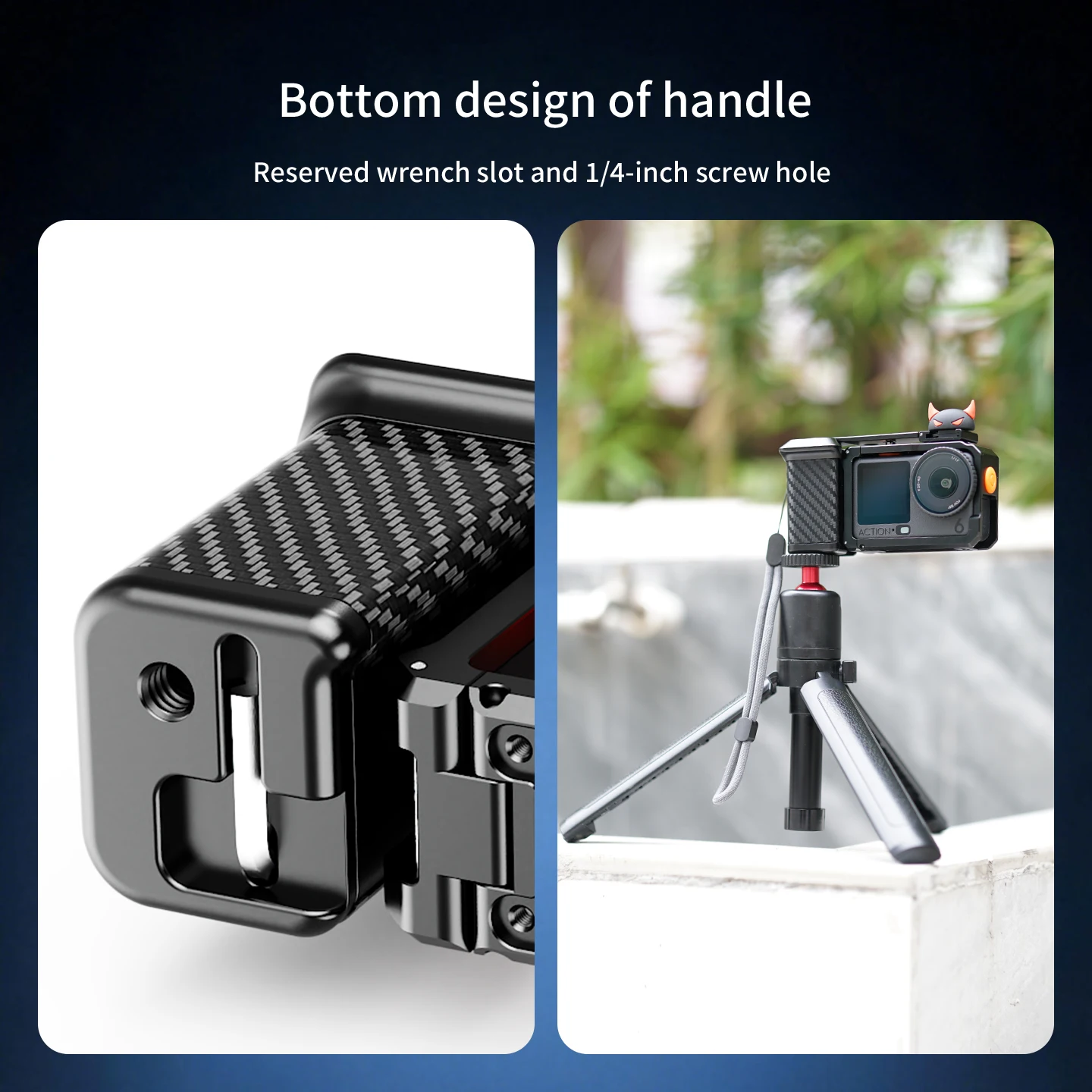 Für DJI Action 6 Vlog Street Photography Magnetischer Käfig Aluminium-Schutzrahmen mit Griff Leichter Kamerahalter – Detail 14