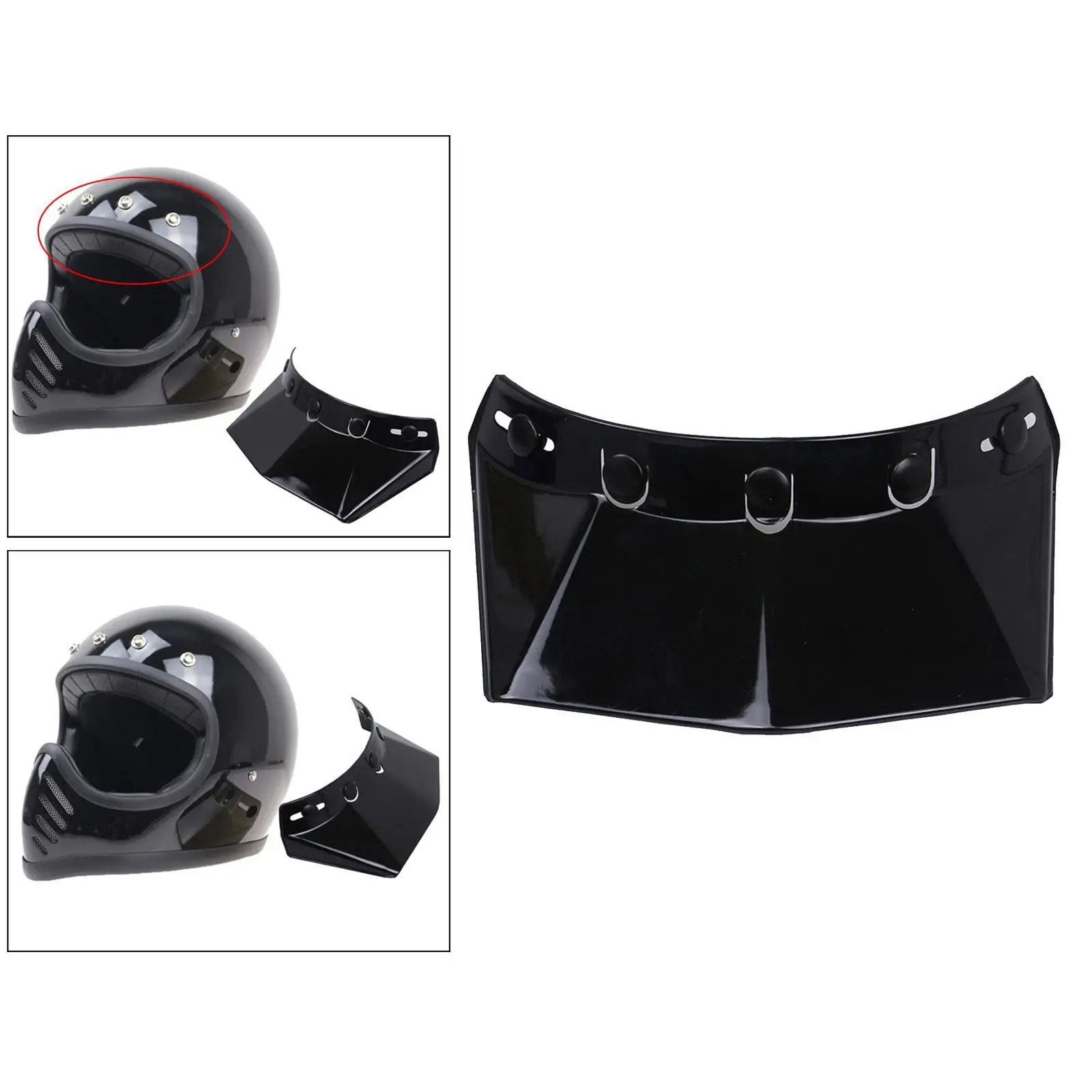 Motorcycle Helmet 5-Snap Sun Visor UV Sunshield Protector Shield