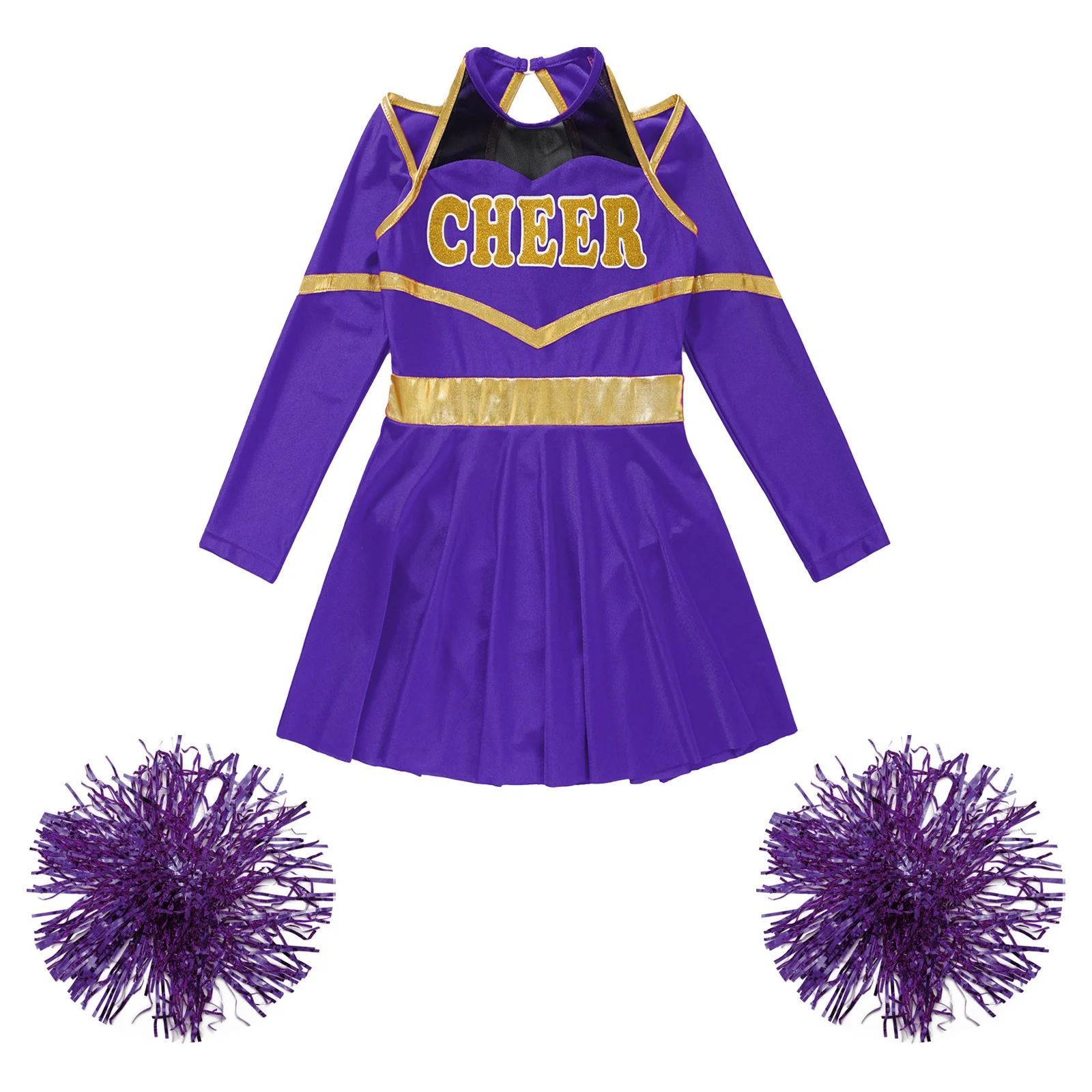 Children Cheerleader Uniforms Cheerlead Costume Cheerleading Outfits Kids Cheer Dance Dress for School Girls Team Dancewear Sets