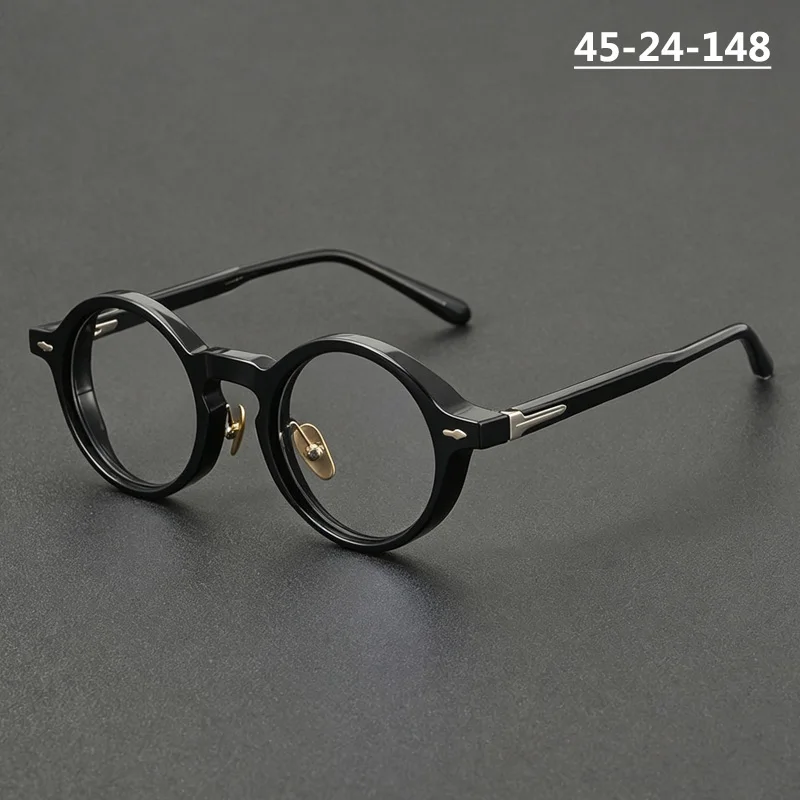 

Vintage Round Glasses Frame Men Women Thick Acetate Eyeglasses Japaneses Handmade Brand Spectacles Circle Design Eyewear Gafas