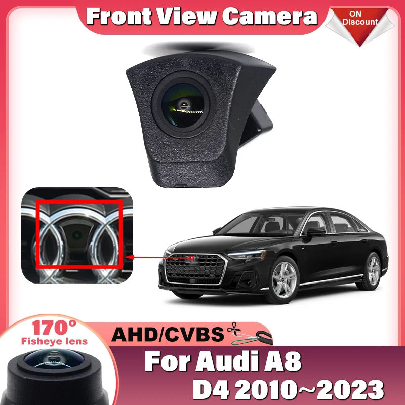 Car Front View Camera For Audi A8 D4 2010 2011 2012 2013 2014 2015 2016 2017 2018 2019 2020 2021 2022 2023 RCA NTSC HD CCD CAM